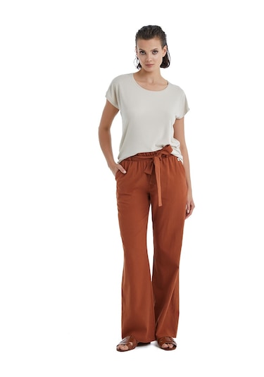 Blackspade Kadın Keten Pantolon 60398 - Kahverengi