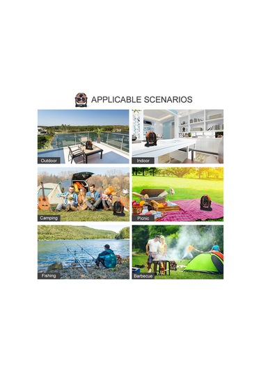 Geeksen Taşınabilir Şarj Edilebilir 270 Döner Kamp Feneri Ve Fanı - Işık Ayarlı, Çok Amaçlı Kullanım Turuncu