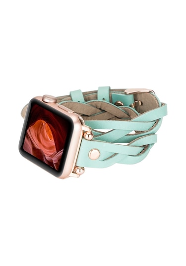 Apple Uyumlu Watch Deri Kordon 38-40-41mm Dt Rt Brn7