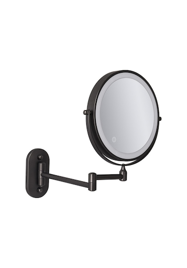 Cbtx Duvara Monte On Kat Büyütme Çift Taraflı Led Işıklı Makyaj Aynası Siyah 8'' Siyah