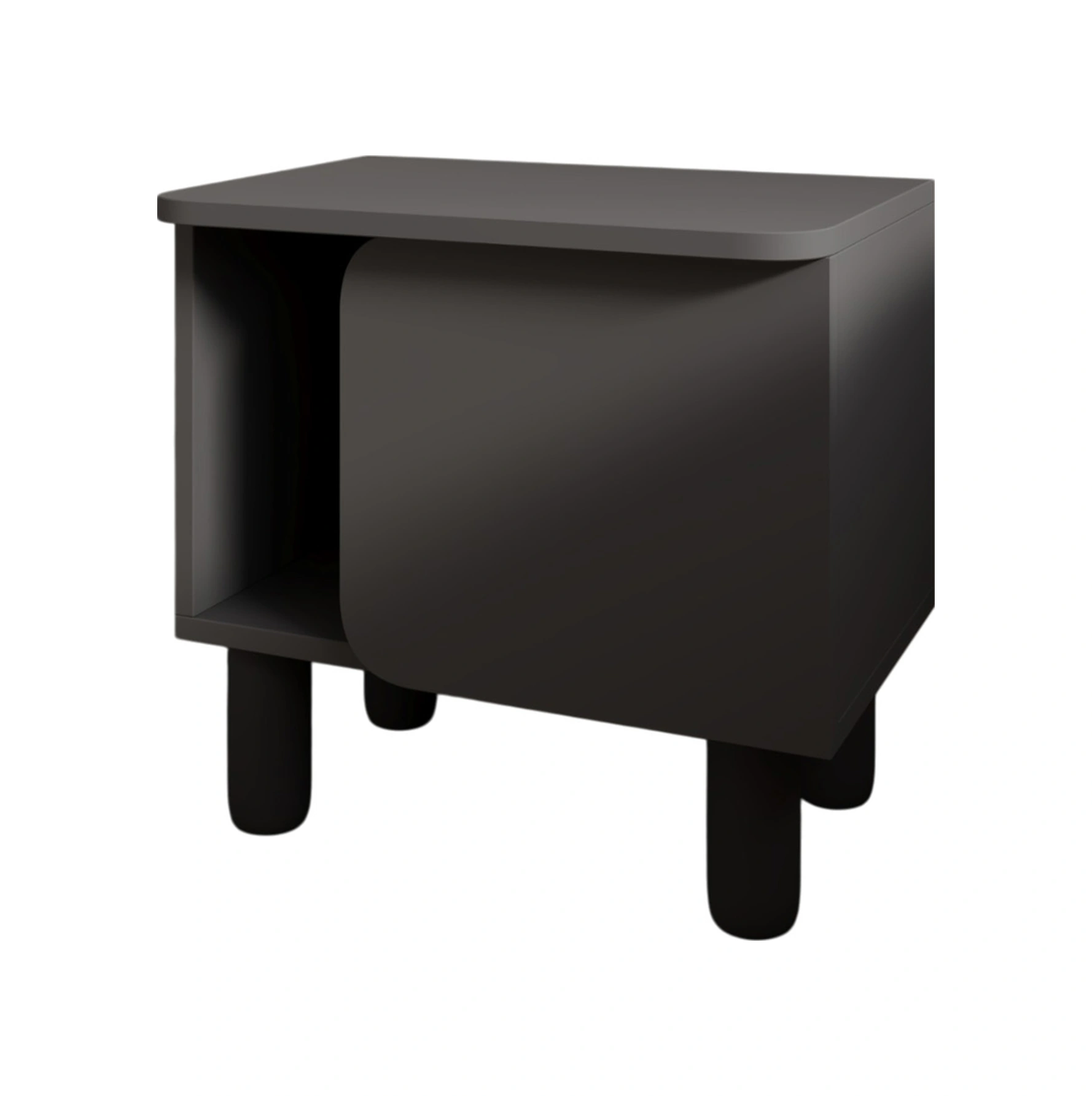 River Komodin Şık Ve Fonksiyonel Başucu Sehpası Antrasit