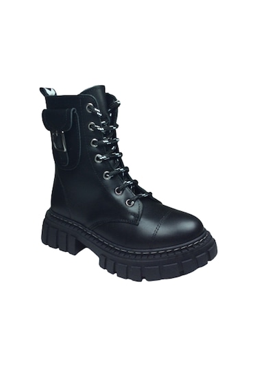 OrtopedikAL Turkuaz Filet Kız Çocuk Bot % 100 Deri Ortopedik Siyah