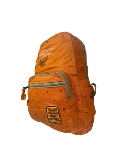 Kaliteli Renkli Vintage Disayn Günlük Sırt Gezi Okul Seyahat Çantası 31 Cm X 41 Cm Turuncu