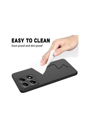 Xiaomi 14t İçin Düz Renk Sıvı Silikon Damlamaz Tam Kapsama Telefon Kılıfı Siyah