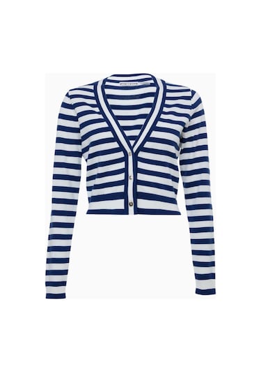 Almi Alice And Olivia Çizgili Uzun Kollu Hırka Lacivert M