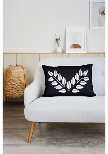 Yaprak Motif Desen Baskılı Tv Battaniyeli Opsiyonel Dekoratif Hediye Yastık Battaniye 2in1 Gifts Çok Renkli