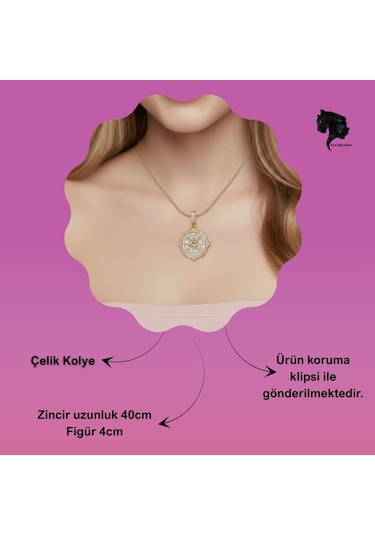 Kutup Yıldızı Kuzey Yıldızı Kolye Gold