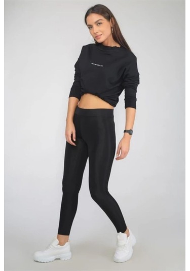 Bonbonetti Chocolate Baby&Kids Kadın Siyah Yüksek Bel Parlak Disco Taytsiyah40 Siyah