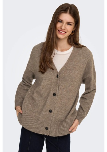 Only Kadın Onlhouston V Yaka Uzun Kollu Yünlü Hırka 15353192 Fındık Fındık