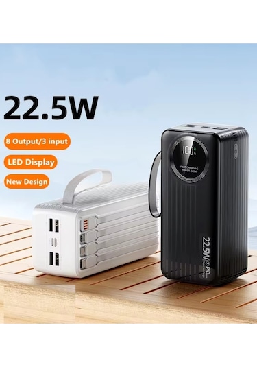 Polygold Pg-pw650 50000 Mah Power Bank 22.5w Süper Hızlı Şarj, 4 Dahili Kablolu Ve Dijital Led Ekran