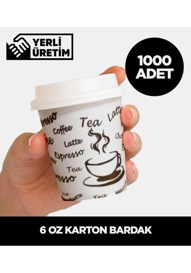 6 Oz Karton Bardak - 1.000 Adet Çok Renkli