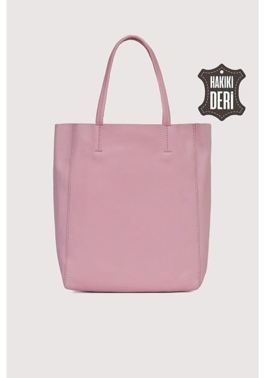 Hakiki Deri Kadın El Çantası Pembe Smr8751 Pembe