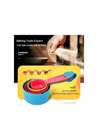 Renkli 5 Adet Mutfak Aletleri Ölçme Kaşıkları Bardak Kaşık Bardak Pişirme Gereçler Seti 1/4tsp Karıştırma & Ölçü Kapları 56665545