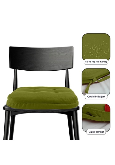 Xpermate Çift Kat Sandalye Minderi 42x42x8 Yeşil