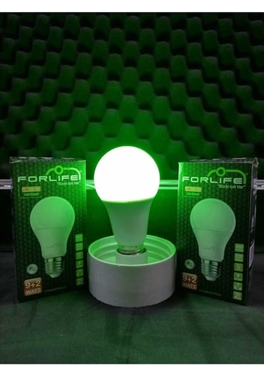 9W+2W E27 Yeşil 6500K 3 Kademeli Renkli Led Ampul