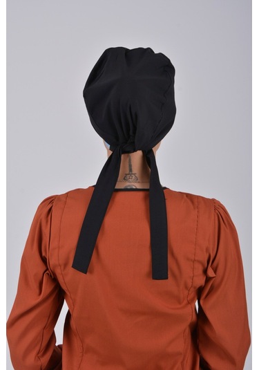 Düz Siyah Tesettür Doktor Hemşire Aşçı Cerrahi Hastane Tesettür B Siyah