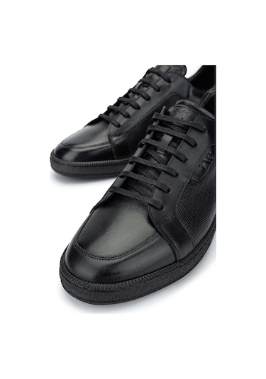 Tamer Tanca Erkek Hakiki Deri Siyah Casual Ayakkabı 183 30306 Erk Ayk Y24 Sıyah Siyah