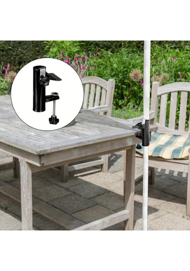 Xuweiwei Siyah Ağır Hizmet Ayarlanabilir Şemsiye Askılığı Bahçe Balkon Dayanıklı Taban Siyah