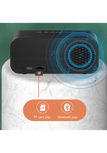 Hangfox Beyaz Bluetooth 5.0 Hoparlör - Led Alarm Saati, 10m Bağlantı, Usb Şarj, 1200mah Pil, Tf Kart Desteği