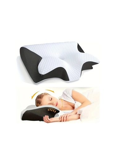 Maxaccess Beyaz Yandan Yatmaya Uygun Konforlu Hafıza Köpük Boyun Yastığı Sağlam Destek
