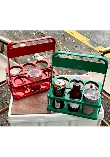 Trendooze Katlanır 6lı Bira Sepeti Sarı Taşınabilir Bira Taşıma Filesi Kahve Süt Çay Fıltresi Sarı Sarı