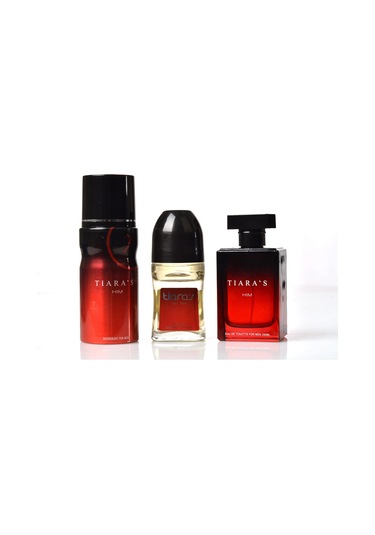 Tiaras For Men Him Parfüm EDT 100 ML + Deodorant 150 ML + Rollon 50 ML