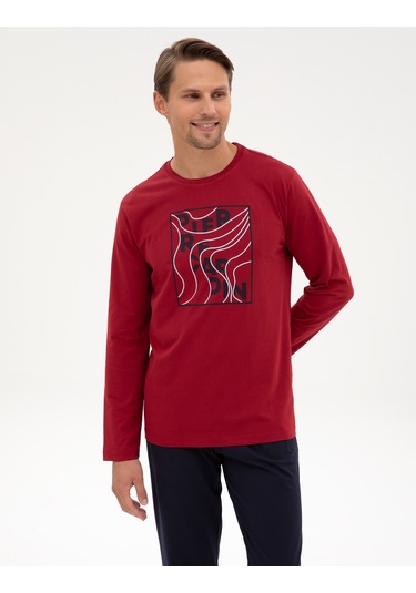 Pierre Cardin Erkek Bordo Pijama Takım 50322653-900 Bordo