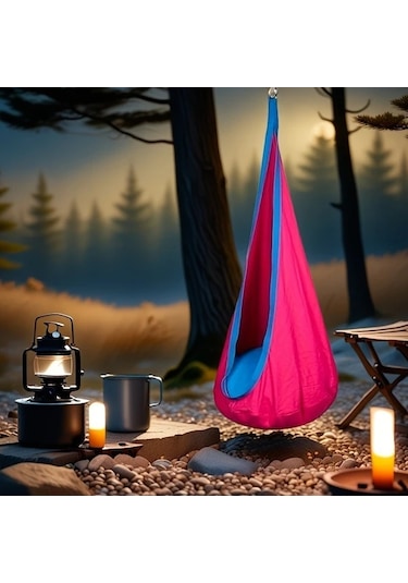 Maxaccess Pembe Asma Hamak Sandalye İç Mekan Dış Mekan 176kg Taşır Şişme Yastık Pembe