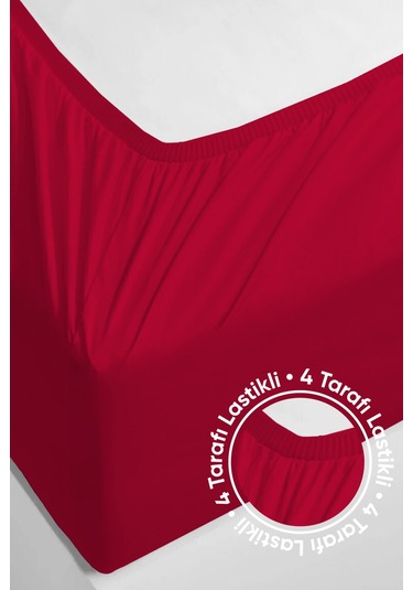 Penye Lastikli Çarşaf Pamuklu Jersey Çift Kişilik 160x200cm Bordo Bordo