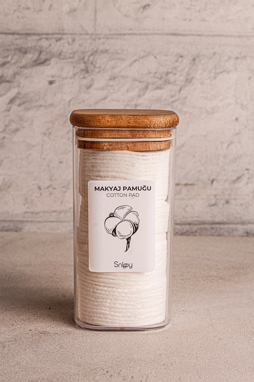 Luvo - 3'lü Kare Ahşap Vakum Kapaklı Banyo Düzenleyici Plastik Banyo Seti Etiketli Banyo Organizeri Ahşap