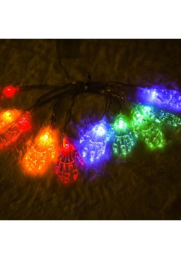 Shineyee Renkli 3m 20 Ledlu Batarya Opsiyonu Batarya Dahil Değil Sürekli Açık+yanıp-sönen Şeffaf Kemer El Halloween Dekoratif Işıklı Zincir