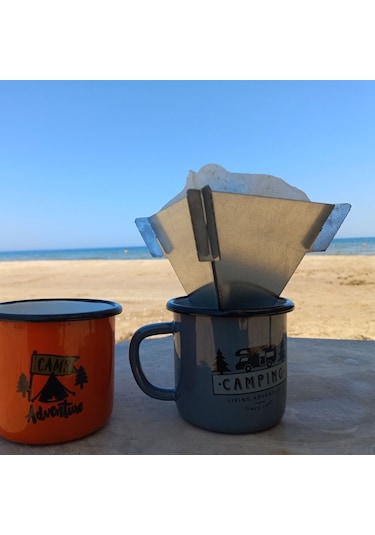 Bushcraft Dripper Kamp Kahve Demleme Aparatı Demonte Siyah