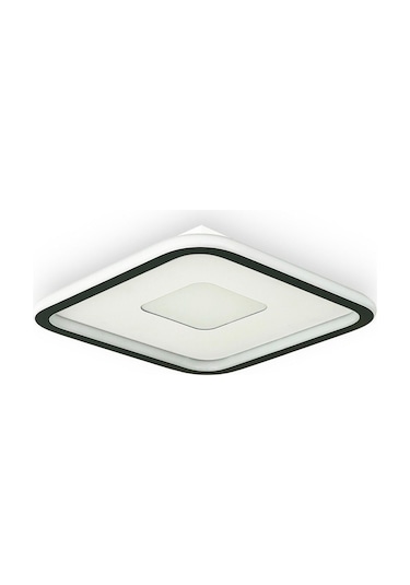 Ledli Tavan Tipi Plafonier Orta Işıklı Led Avize 60x60cm Siyah - Sarı