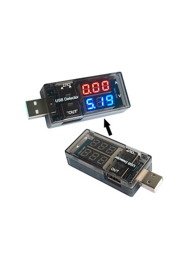 Keweisi USB Voltmetre & Ampermetre - 2x USB Voltaj ve Akım Ölçer