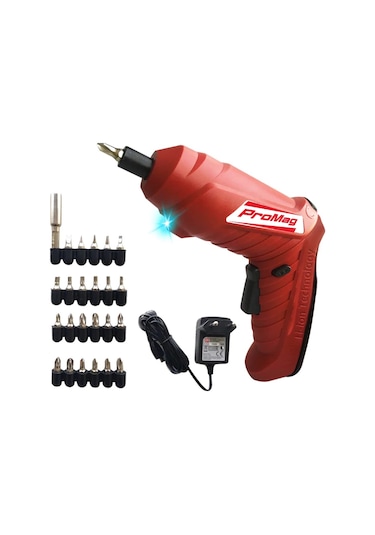 Li-On Akülü Vidalama  + 24 Parça Aksesuar + LED - Şarjlı Tornavid