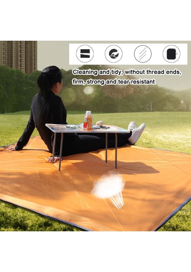 Geeroyoo Portatif Kare Şekilli Güneşlik, Plaj Ve Kamp İçin Çok Amaçlı Su Geçirmez Örtü, Turuncu Turuncu