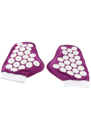 Homyl Akupunktur Masaj Eldivenleri Geri Boyun Kası Tetik Mor