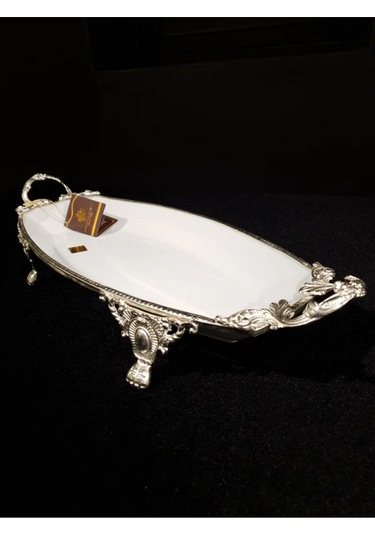 Limoges Paniz Sunum Tabağı Ayaklı 41 Cm Gümüş Whs148