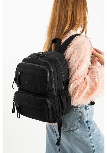 Yumuşak Dokulu Ultra Hafif, Esnek Ve Su Geçirmez Polyamid Kumaş Sırt Çantası Siyah Model: 571-13-14a Siyah