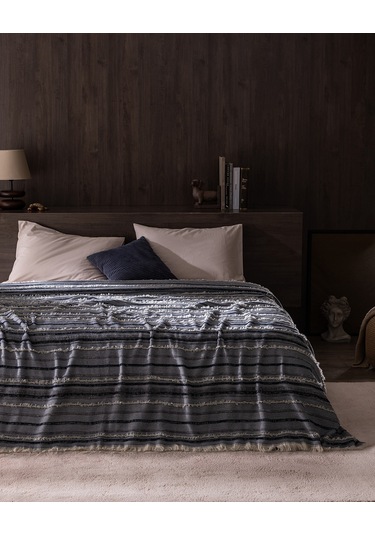 Madame Coco Montjalin Çift Kişilik Yatak Örtüsü - İndigo 8684427145531 Indigo