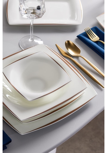 Karaca  Fine Pearl Agate 58 Parça 12 Kişilik Yemek Takımı Gold