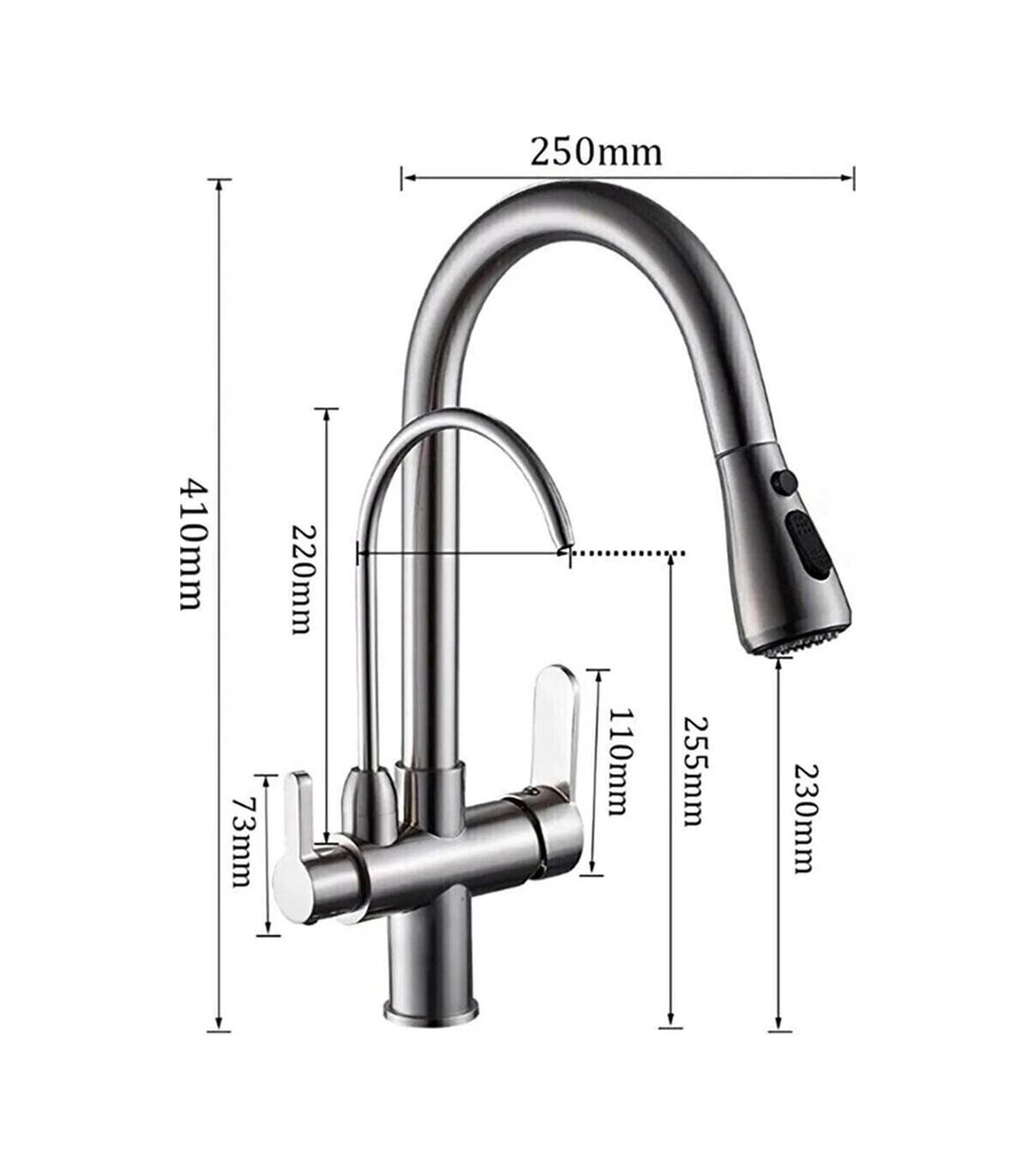 Boheme Krom Uzayan Spiralli Arıtmalı Mutfak Bataryası Krom