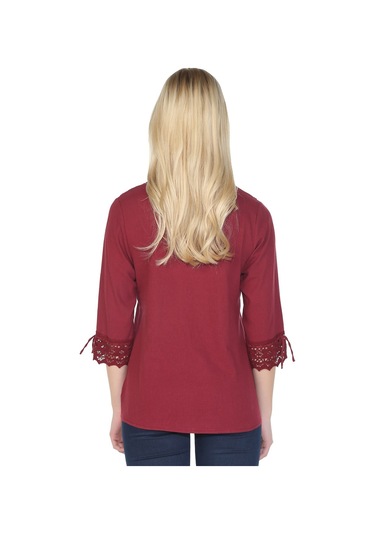 Zehra Şile Bezi Bluz Bordo Brd Bordo