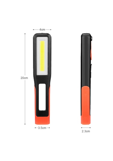 Led Işık Cob Manyetik Aydınlatma Şarj Edilebilir Kırmızı - Siyah