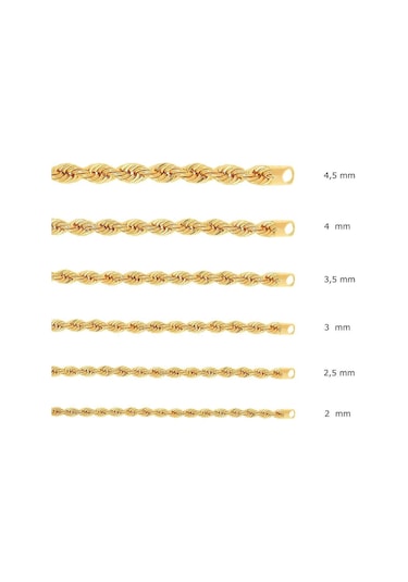 Halat Zincir 4,5mm 14 Ayar Altın
