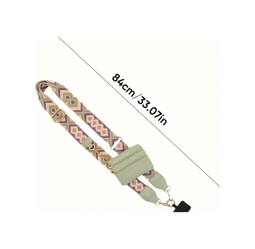 Chenkestoreone Rice Circle Fermuşarlı Çapraz Telefon Askısı Cüzdanlı Kartlık