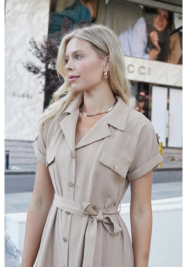 Kadın İpeksi Modal Kumaş Yakalı Düşük Omuzlu Apoletli Yan Cepli Kemerli Diz Altı Boy Uzun Elbise-camel Camel Kadın İpeksi Modal Kumaş Yakalı Düşük Omuzlu Apoletli Yan Cepli Kemerli Diz Altı Boy Uzun Elbise-camel Camel