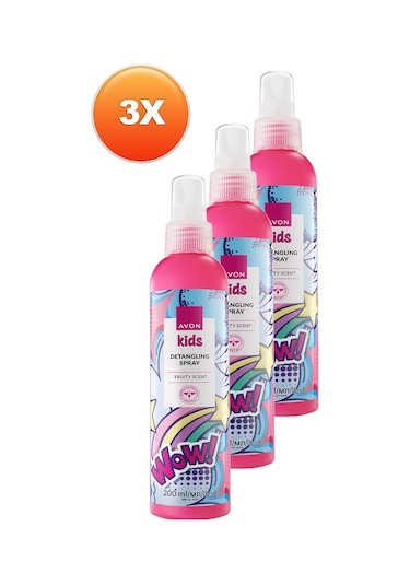 Avon Kids Wow Çocuklar İçin Meyve Kokulu Saç Açıcı Sprey 3 x 200 ML