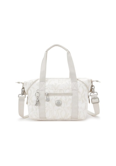 Kıplıng Art Mini Küçük Boy Omuz Çantası Bej Palm Beıge Jacquard Bej