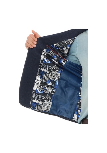 Sposo G-187 Dar Kalıp Örme Kumaş Lacivert Erkek Blazer Ceket Lacivert